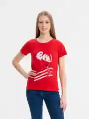 Красный футболка женская, с принтом "Девушки", "Цветок", "Помада"