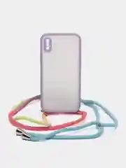 Алый чехол Rainbow rope для iPhone (Айфон) 7/8 Plus, 11, 12, 13, XS, XR, Pro