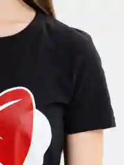 Черный футболка женская, с принтом