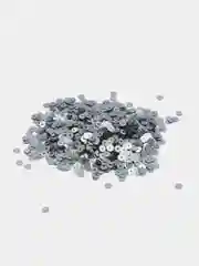 Тёмно-серый матовые пайетки для вышивки с эффектом "металлик", 4 мм, 10 г
