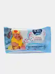 Влажные салфетки Aura, детские 0+, семейные, 15 штук