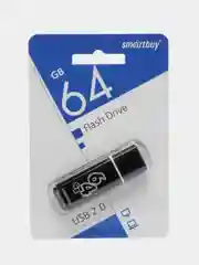 Черный флеш-накопитель USB, 5 объемов, SmartBuy Glossy 2.0, USB 2,0, 3,0