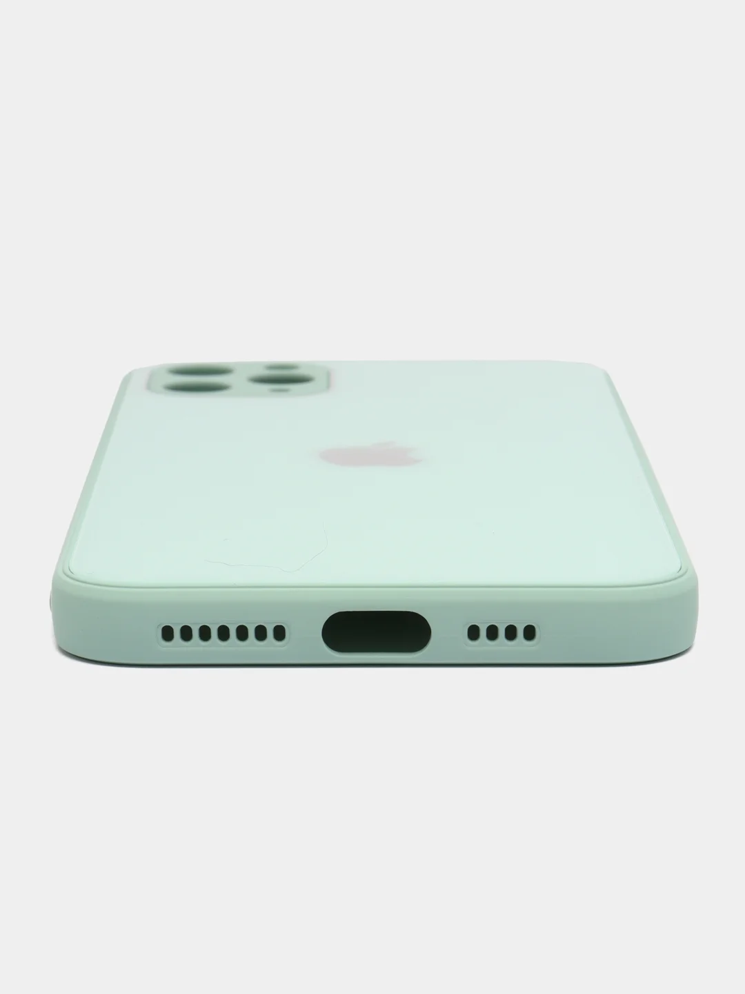 Бирюзовый чехол для айфон со стеклянной панелью iPhone 11, 12, 13, 14, Pro, 12 Pro Max, 14 Pro