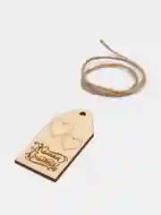Бежевый поздравительная карточка "Желаем счастья!", деревянная