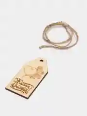Бежевый деревянная открытка "Желаем счастья!"