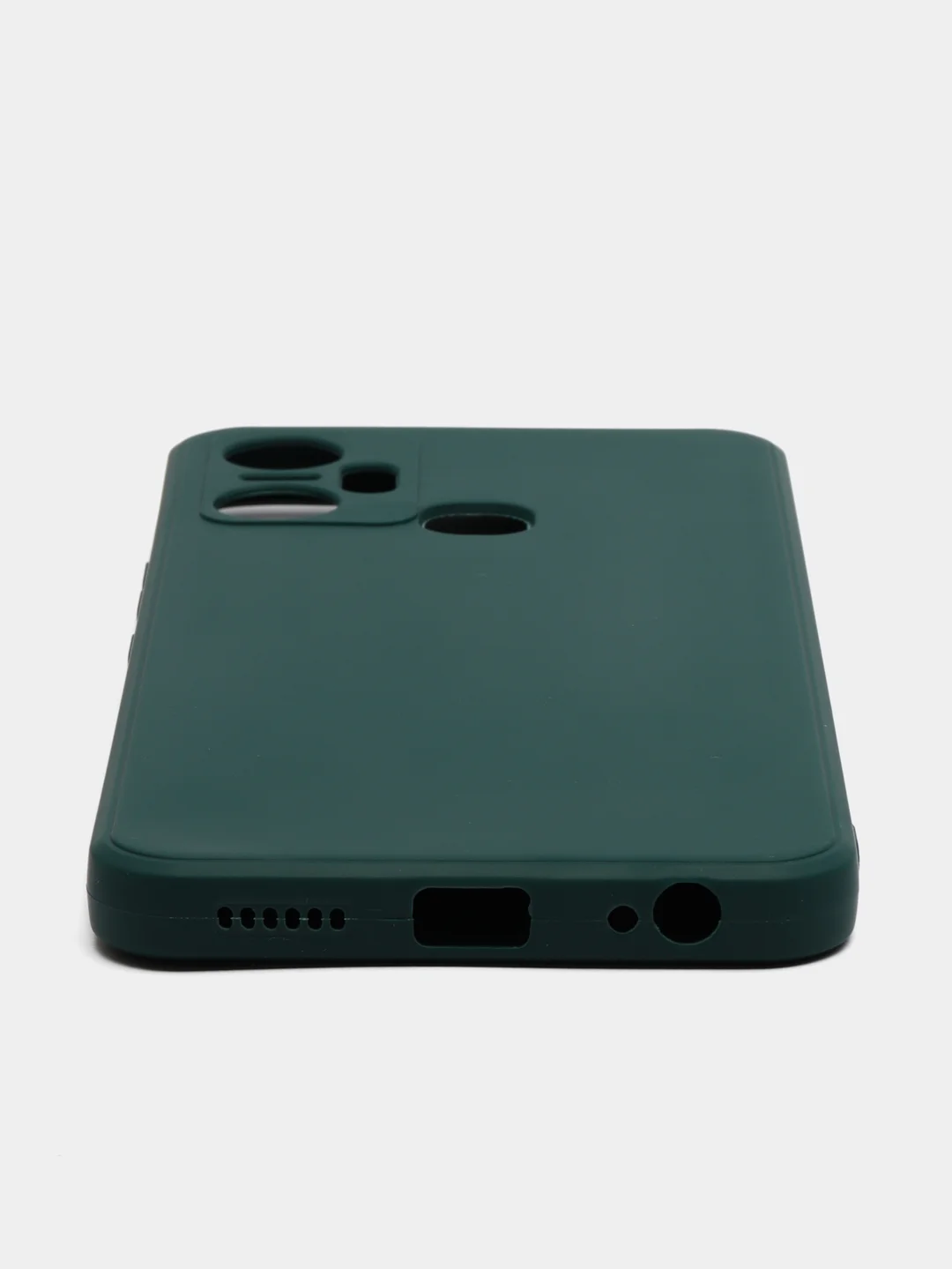 Тёмно-зелёный чехол для Infinix Smart 6 Plus (Смарт 6 Плюс), прозрачный силиконовый