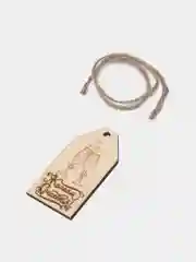 Бежевый поздравительная карточка "Желаем счастья!", деревянная