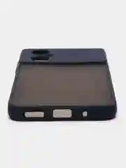 Темно-синий чехол Xiaomi Poco M4 5G, (Сяоми Поко М4 5G) пластиковый, матовый, с цветными кнопками