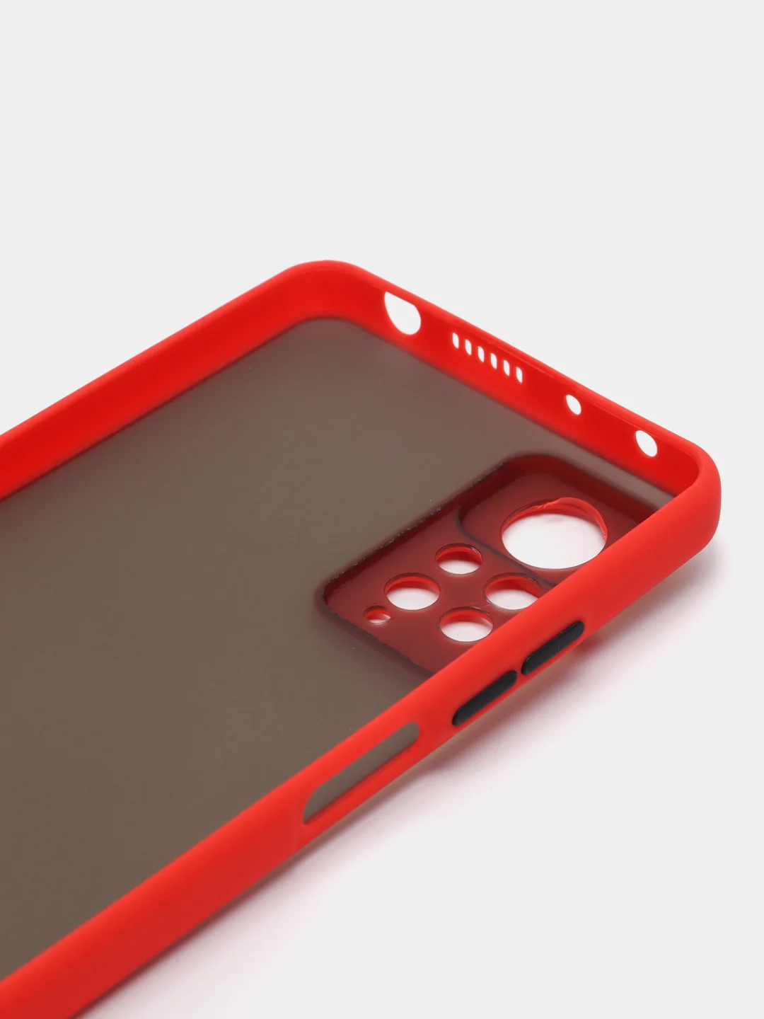 Красный чехол Xiaomi Redmi Note 11 Pro / Redmi Note 12 пластиковый матовый цветными кнопками