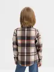Бежевый детская рубашка в клеточку