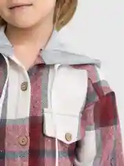 Бордовый рубашка унисекс, с капюшоном