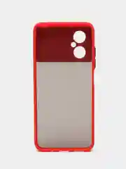 Красный чехол Xiaomi Poco M4 5G, (Сяоми Поко М4 5G) пластиковый, матовый, с цветными кнопками