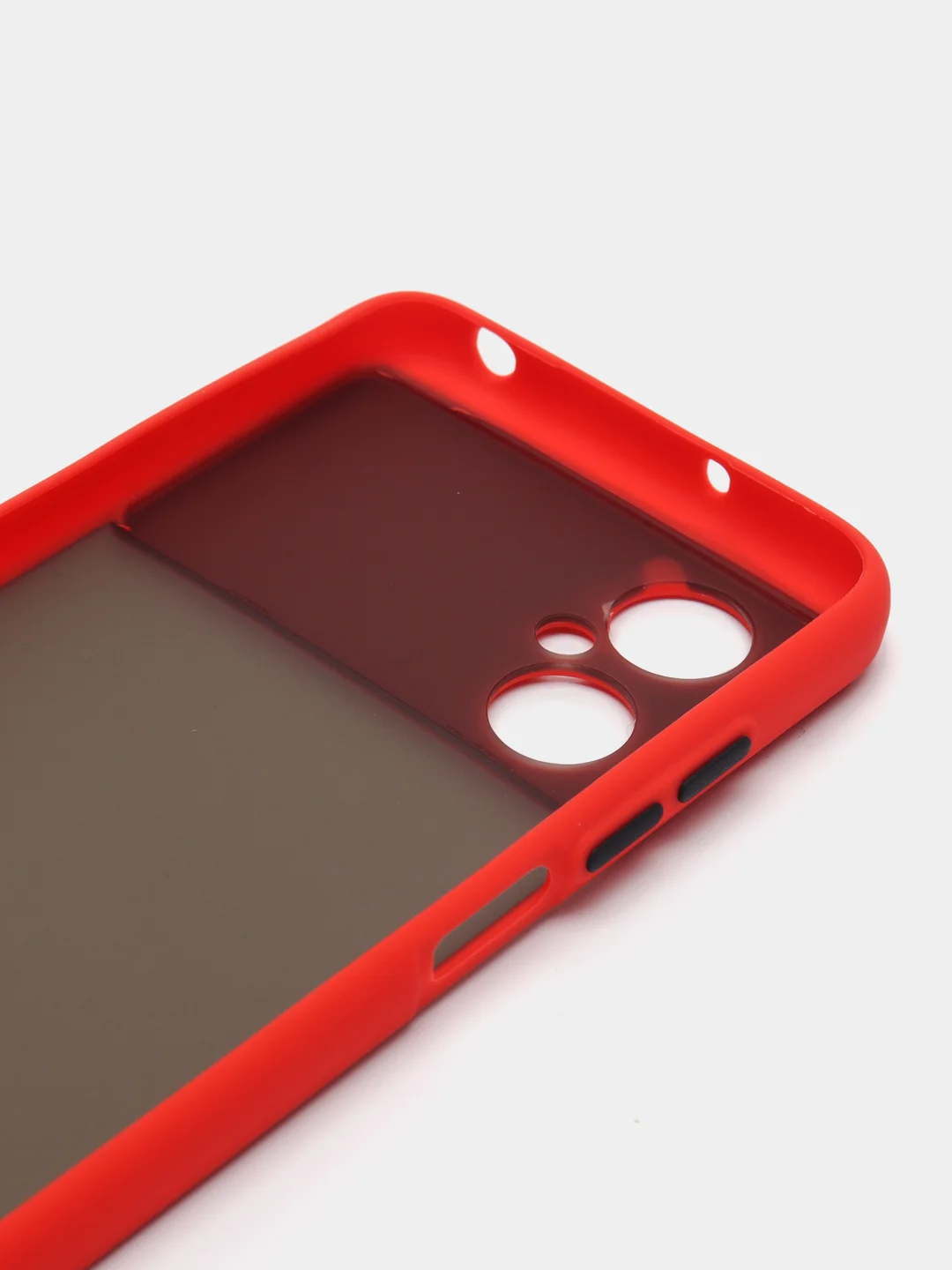 Красный чехол Xiaomi Poco M4 5G, (Сяоми Поко М4 5G) пластиковый, матовый, с цветными кнопками