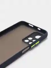 Темно-синий чехол Xiaomi Poco M4 Pro 5G, Redmi Note 11 5G, пластиковый, матовый, с цветными кнопками