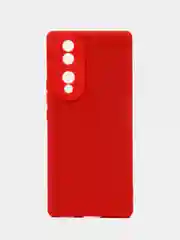 Красный чехол для Honor 70 (Хонор 70), силиконовый, цветной, с подкладом