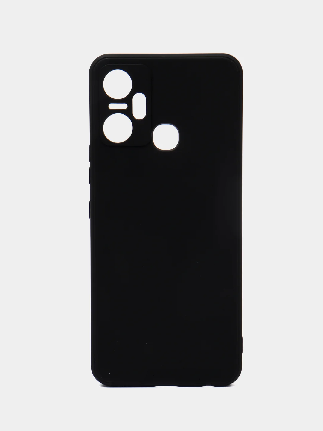 Черный чехол силиконовый для Infinix Smart 6 Plus (Инфиникс Смарт 6 Плюс), цветной, с подкладом