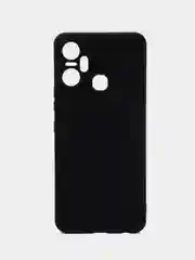Черный чехол силиконовый для Infinix Smart 6 Plus (Инфиникс Смарт 6 Плюс), цветной, с подкладом