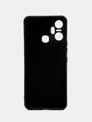 Черный чехол силиконовый для Infinix Smart 6 Plus (Инфиникс Смарт 6 Плюс), цветной, с подкладом