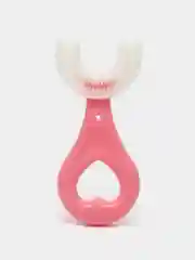Розовый зубная щетка детская силиконовая, U-образная, 2-12 лет