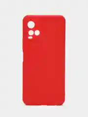 Красный силиконовый чехол для Vivo V21 4G, 5G, V21S 5G (Виво В21 4Г, 5Г, В21С 5Г)), прозрачный