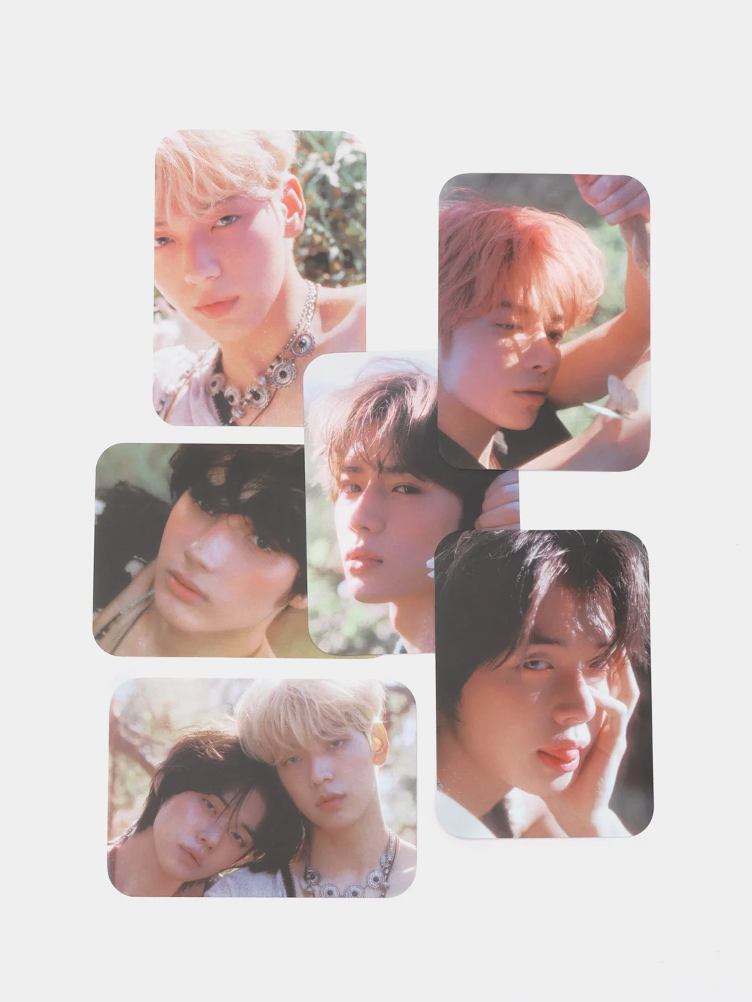 Розовый карточки K-Pop "TXT", ламинированные, 6 штук