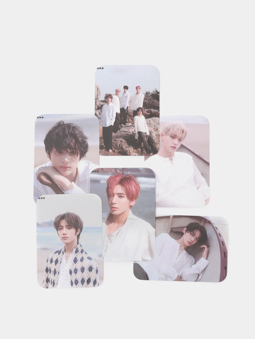 Белый карточки K-Pop "TXT", ламинированные, 6 штук