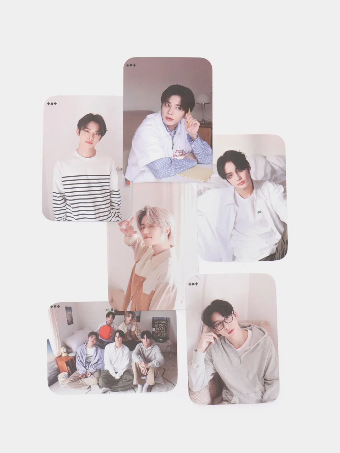 Серый карточки K-Pop "TXT", ламинированные, 6 штук