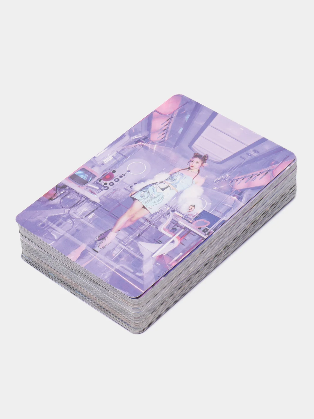 Фиолетовый карточки женских k-pop групп TWICE, AESPA, IVE, NewJeans, 55 штук