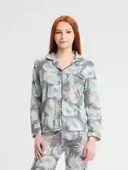 Серый пижама женская рубашка и штаны