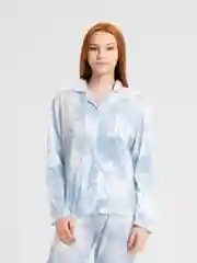 Светло-синий пижама женская: рубашка и штаны