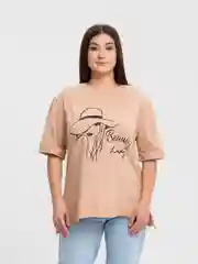 Карамельный футболка женская из хлопка