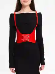 Красный пояс-корсет под грудь, эластичный