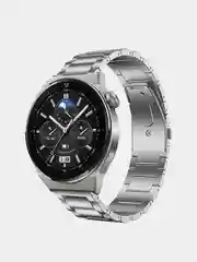 Серебряный умные часы Smart Watch DT3 Max, круглые, с тремя ремешками