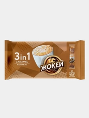 Кофейный напиток Жокей "Карамель", 3в1, растворимый, 50 пакетиков