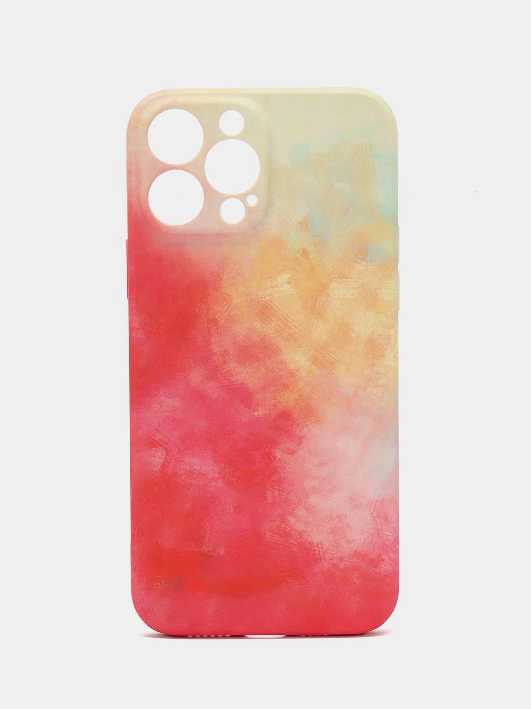 Коралловый меланж чехол iPhone 13, 13 Pro, 13 Pro Max, силиконовый, с мягким подкладом