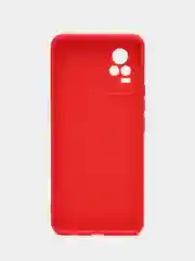 Красный силиконовый чехол для Vivo V21e (Виво В21Е) с защитой камеры