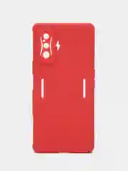 Коралловый чехол для Xiaomi Poco F4 GT (Поко Ф4 Джити) силиконовый, черный, матовый, с защитой камеры