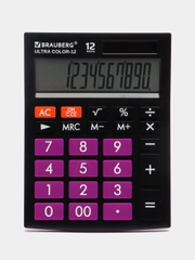 Калькулятор настольный BRAUBERG ULTRA COLOR-12-BKPR, 192 x 143 мм, 12 разрядов