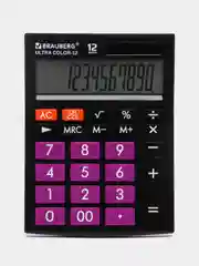 Калькулятор настольный BRAUBERG ULTRA COLOR-12-BKPR, 192 x 143 мм, 12 разрядов