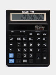 Калькулятор настольный STAFF STF-777,  210x165мм, черный