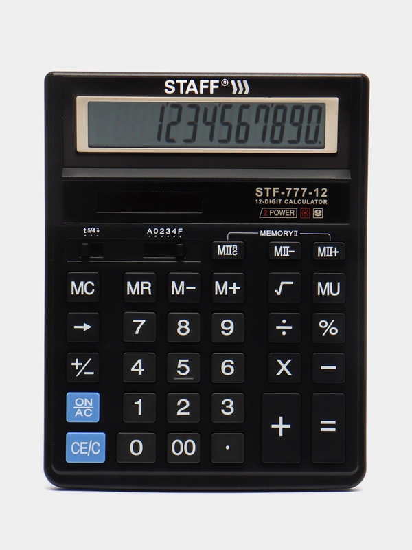 Калькулятор настольный STAFF STF-777,  210x165мм, черный