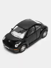 Черный металлическая машинка Kinsmart "Volkswagen Beetle New", 1:32 KT5028D