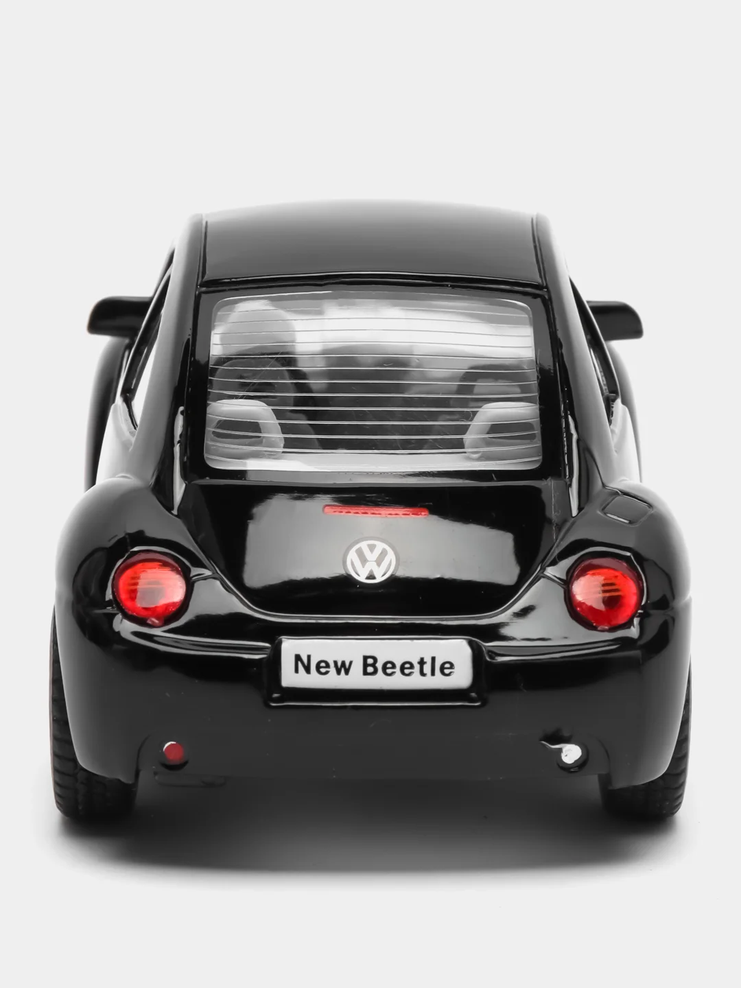 Черный металлическая машинка Kinsmart "Volkswagen Beetle New", 1:32 KT5028D