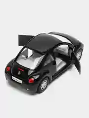 Черный металлическая машинка Kinsmart "Volkswagen Beetle New", 1:32 KT5028D