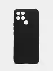 Чехол для Infinix Smart 6 силиконовый, черный, матовый, с защитой камеры