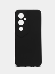 Чехол силиконовый для TECNO Pova 4 Pro, черный, матовый, с защитой камеры