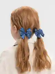 Синий бантики школьные для девочек, на резинках, ручная работа, 2шт