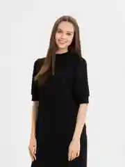 Черный платье женское, макси, платье с боковым разрезом, спортивный стиль