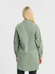 Приглушённый хаки рубашка женская с длинным рукавом, оверсайз