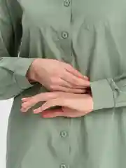 Приглушённый хаки рубашка женская с длинным рукавом, оверсайз